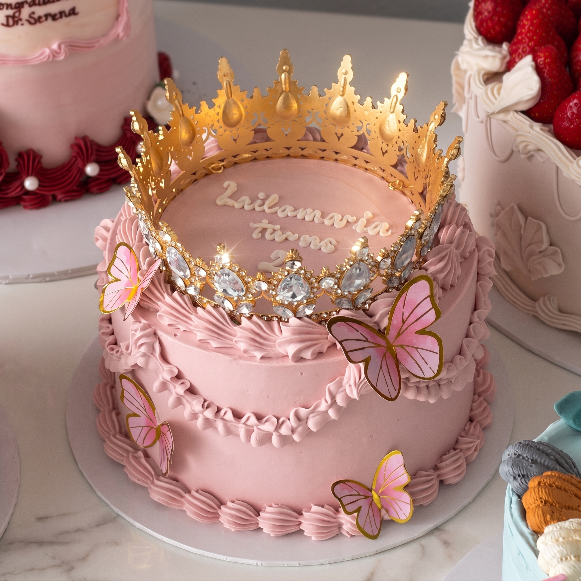 Vintage | Crown & Butterflies